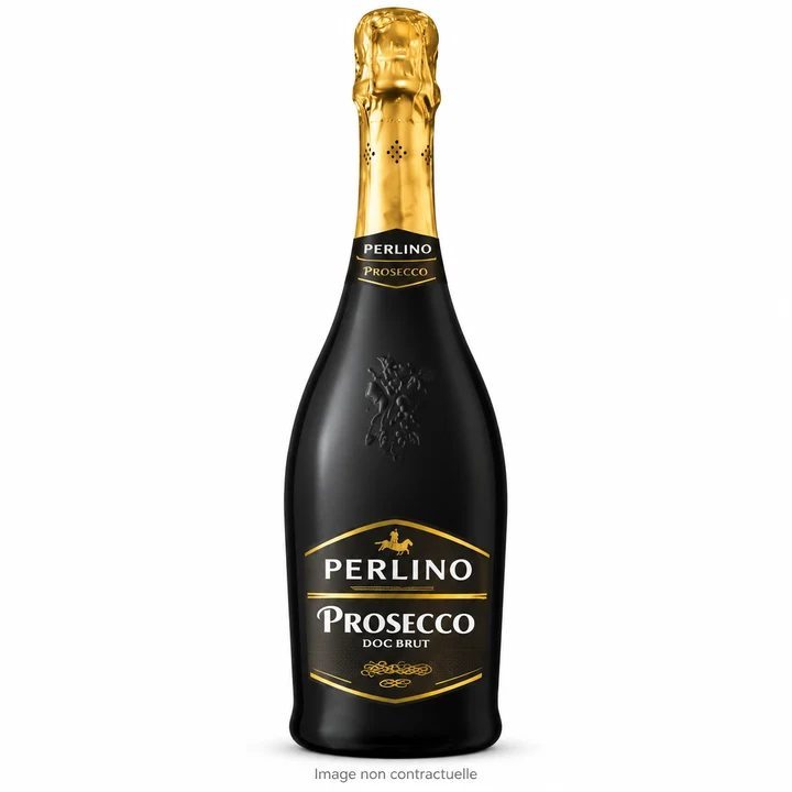 Prosecco brut Perlino 75 cl sur fond blanc