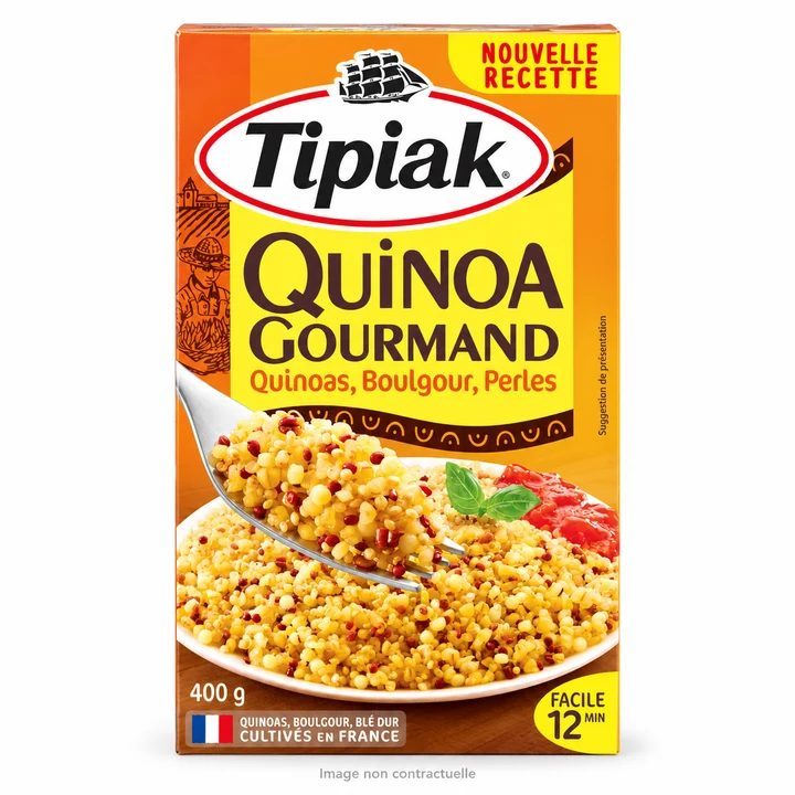Quinoa Gourmand Tipiak 400 G sur fond blanc