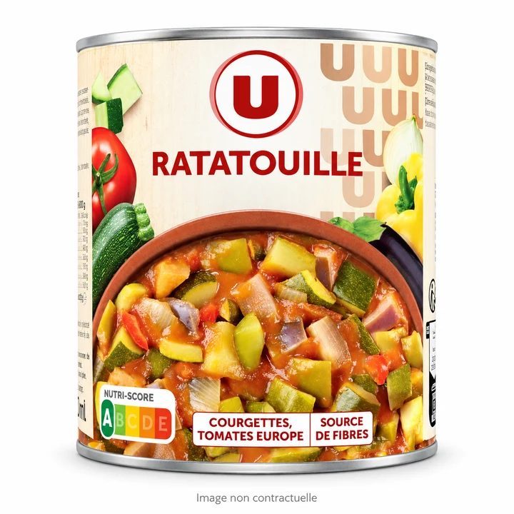 Ratatouille U 800 g sur fond blanc