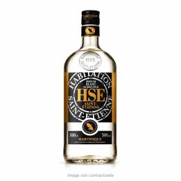 Rhum blanc agricole HSE 50 degrés 1 L sur fond blanc