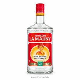 Rhum blanc agricole La Mauny 50 degrés 1 L sur fond blanc