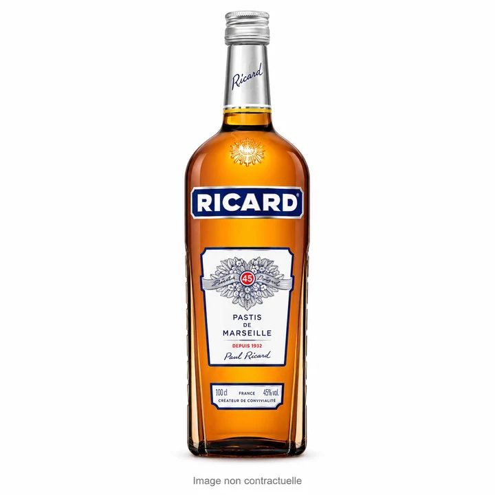 Ricard 1 L sur fond blanc