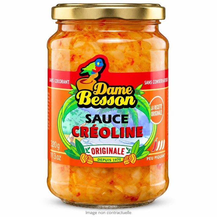 Sauce Créoline Dame Besson 320 g sur fond blanc