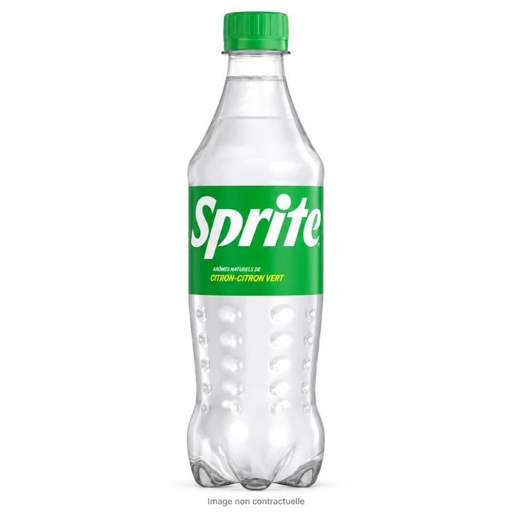 Sprite citron citron vert bouteille 50 cl sur fond blanc