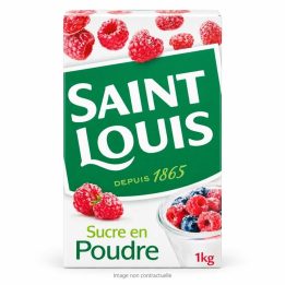 Sucre En Poudre Saint Louis 1 Kg sur fond blanc
