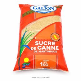 Sucre de canne Galion Martinique 1 kg sur fond blanc