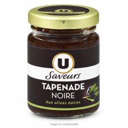Tapenade noire U Saveurs 100 g sur fond blanc