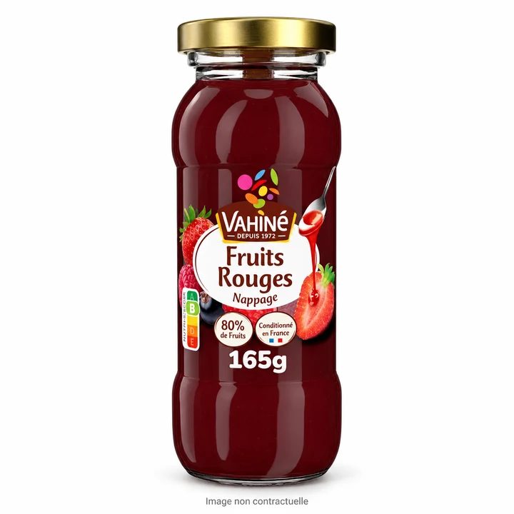 Coulis de fruits rouges Vahine 165 g sur fond blanc